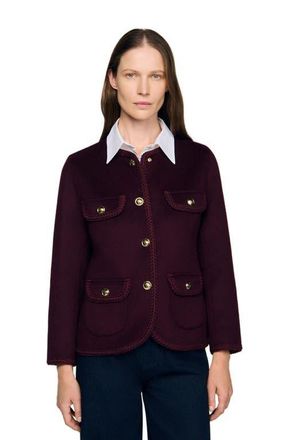 Sandro Double-faced jacket in Bordeaux at Nordstrom, Size 36 Eu