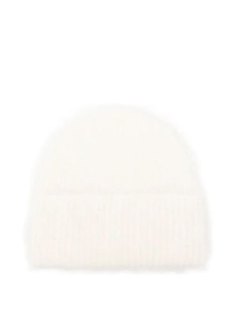 Toteme knitted beanie hat - women - Alpaca/Polyamide/Elastane - One Size - Neutrals