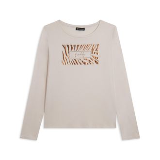 Freddy T-shirt donna manica lunga con logo strass