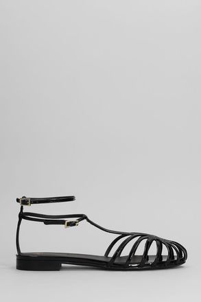 Alevì Sandali flats Elena 010 in pelle nera