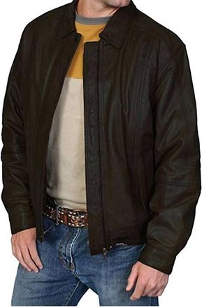Scully Mens Premium Lambskin Leather Jacket In Black