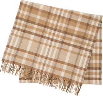 GANT Geruite wollen sjaal - Dames - Wintersjaals - Beige - ONE Size - Wol - Accessoires