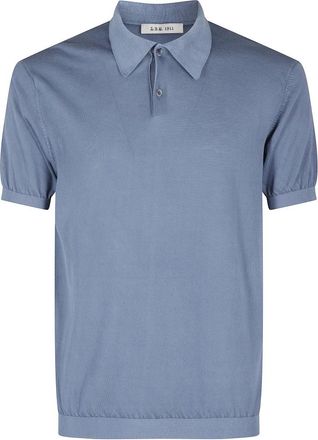 L.B.M. 1911 Polo Shirts, male, Blue, XL, Knit Polo Shirt