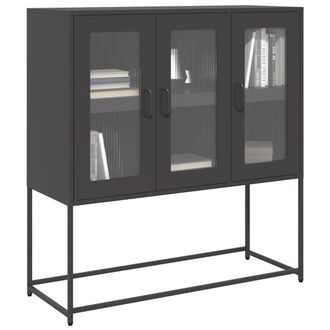Berkfield Home Sideboard Black 100.5x39x107 cm Cold-rolled Steel