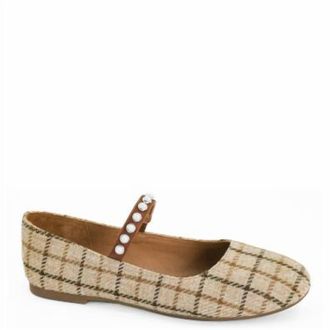 Corkys Footwear Womenstea Time Flats In Tan Plaid
