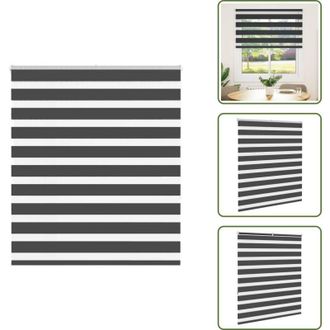 vidaXL The Living Store Tenda a Rullo Zebra Nero Larghezza Tessuto 125,9 cm Poliestere - Tenda zebrata