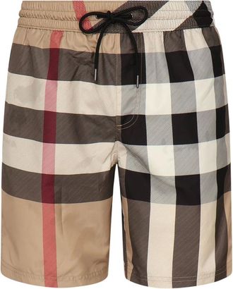 Burberry Beachwear, male, Beige, L, Casual Shorts with Drawstring Waistband