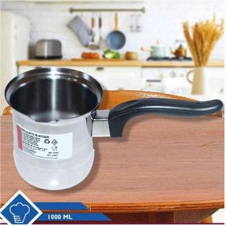 Trade Shop Trade Shop - Caldera De Acero Inoxidable De Acero Inoxidable 300/400 / 500 / 1000ml Con Asa Ergon&oacute;mica - 1000ml