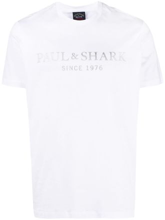 Paul & Shark logo-print crew-neck T-shirt - men - Cotton - XXXXL - White