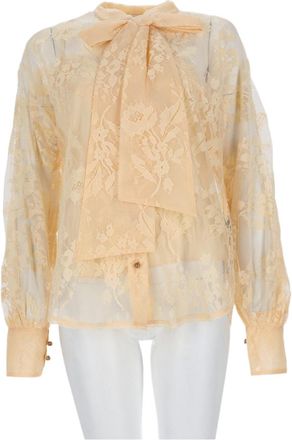 Zimmermann Puff Sleeve Floral Lace Cotton-Blend Blouse