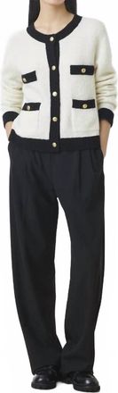 Suncoo Jared Flowing Belted Trousers In Noir
