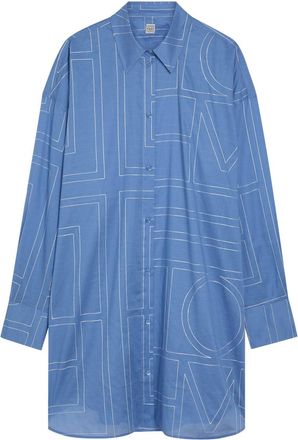 Toteme Embroidered Cotton-blend Shirt - Blue - 40 (UK12 / M)