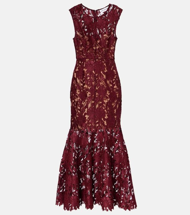 Floral lace midi dress