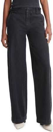 Vince Utility Straight Leg Cargo Jeans in Washed Black at Nordstrom Rack, Size 16 (Similar To 14W-16W)
