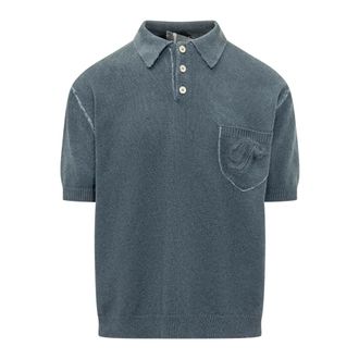 Dsquared2 Polo Shirts, male, Blue, Size: S Embroidered Logo Polo