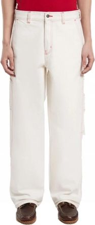 Dickies Losse Denim Schilderbroek - Dames - Straight fit broeken - Wit - M - Denim - Broeken