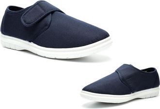 Generic Mens Canvas Shoes Size 6 Boys Shoes Size 9 Pump Mens Casual Shoe Casual Shoe Pump Pumps Touch Fastening Comfort Sizes 6-12 Navy 10 UK
