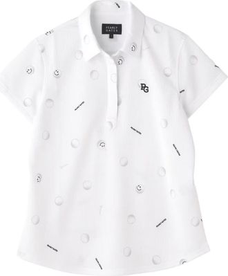 PEARLY GATES all-over logo print polo - women - Polyester - 2 - White