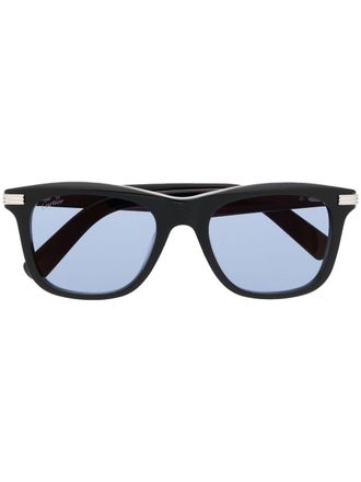 Cartier silver-detail square-frame sunglasses - Black