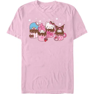 Hello Kitty Mens Hello Kitty Lovely Mug Friends Graphic T-Shirt in Blossom at Nordstrom, Size Xxx-Large