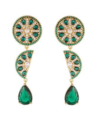 Eyecandy LA Eye Candy La Cz Lime Drop Earrings