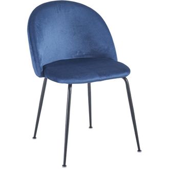 Regalos Miguel Sillas Comedor - Silla Black Dalnia Terciopelo - Azul