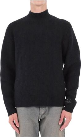 C.P. Company C.p. Company - Lupetto Boucl&eacute; Knit - Heren - Truien - Zwart - Maat: XL Wol