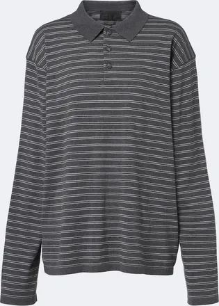 Nili Lotan Striped cotton jersey polo shirt