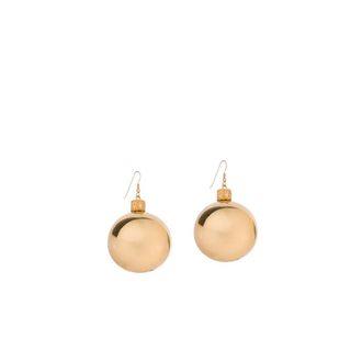 Moschino Metalen Hangende Oorbellen - Dames - Oorbellen - Geel - ONE Size - Polyester - Accessoires