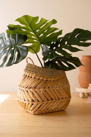 Kalalou Water Hyacinth Basket With Two Handles
