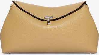 Toteme Rechteckige Clutch aus genarbtem Leder T-Lock