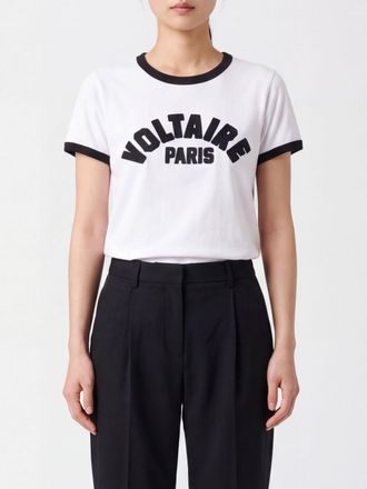 Zadig&Voltaire T-shirt cropped in cotone a girocollo con logo ricamato