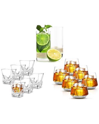 Cheer Collection Old Fashioned Whisky & Cocktail Glassware Set