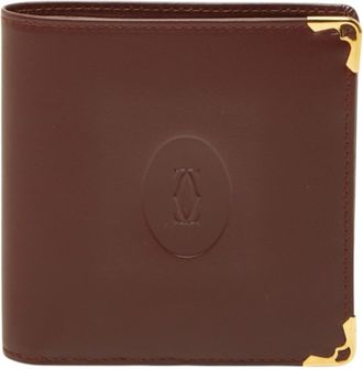Cartier Bordeaux Wine Red Leather Wallet (Bi-Fold) (Pre-Owned)