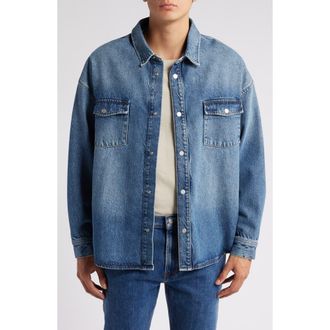 Frame Denim Relaxed Double Pocket Denim Shirt Jacket in Briset at Nordstrom Rack, Size Xx-Large