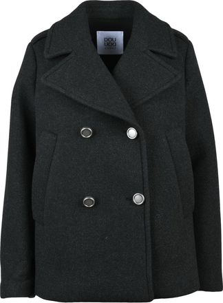 Douuod Grey Wool-Blend Giada Picot Coat