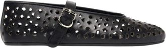Scarosso Schoenen, Dames, Zwart, 37 EU, Leer, Evelyn Ballerina plat