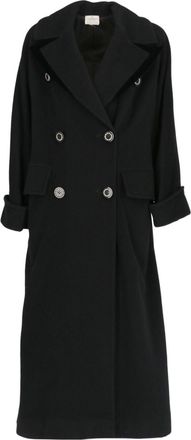 Valentino Garavani 1980s double-breasted coat - women - Wool/Cupro - L - Black