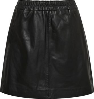 Inwear Korte Rok met Elastische Tailleband en Zakken - Dames - Korte rokken - Zwart - S - Polyester - Rokken