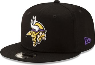 New Era NFL 9FIFTY Team Color Adjustable Snapback Hat Cap - One Size, Minnesota Vikings - Black, One size