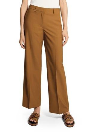 Theory Stretch Wool Pants in Dark Cognac at Nordstrom Rack, Size 10