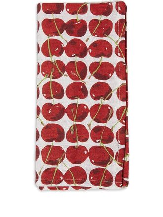 La DoubleJ Cherries set of two linen napkins - unisex - Linen/Flax - One Size - Red