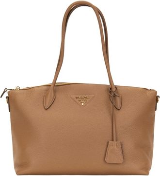 Prada Medium Leather Shoulder Bag - female - Prada - Shoulder Bags - Brown - ONE SIZE - Bags