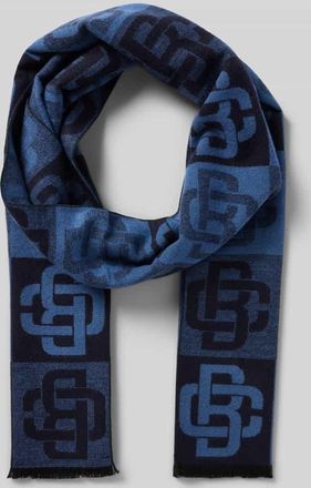 Christian Berg Schal aus Viskose mit Logo-Muster in Marine, Größe 1
