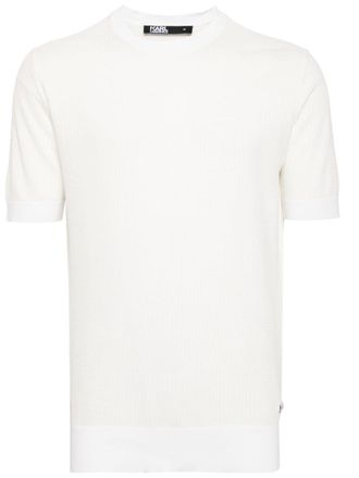 Karl Lagerfeld logo-appliqué knitted top - White