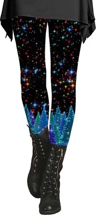 Generic Christmas Thermal Leggings for Women 2025 Womens High Waisted Leggings Patterned Printed Christmas Long Pants Sportswear Pants Winter for Indoor Home 