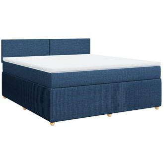 vidaXL Vidaxl - Cama Box Spring Con Colch&oacute;n Tela Azul 180x200 Cm