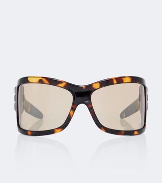 Bottega Veneta Intrecciato shield sunglasses