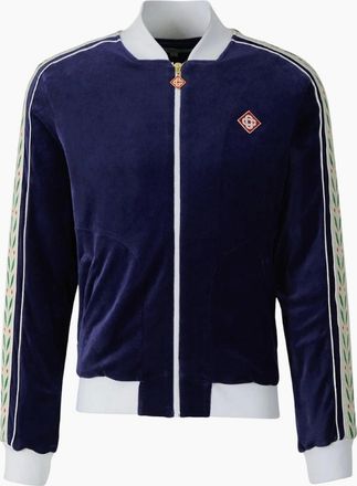 Casablanca Mens Casablanca Laurel Track Top Navy Blue Jackets - Size: 42/Regular