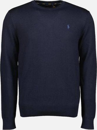 Ralph Lauren Mens Slim Fit Cotton Jumper - Navy - Size: 40